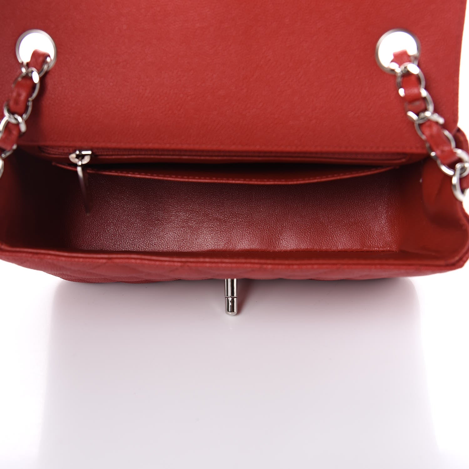 Chanel Caviar Quilted Mini Rectangular Flap Red 5 of 10