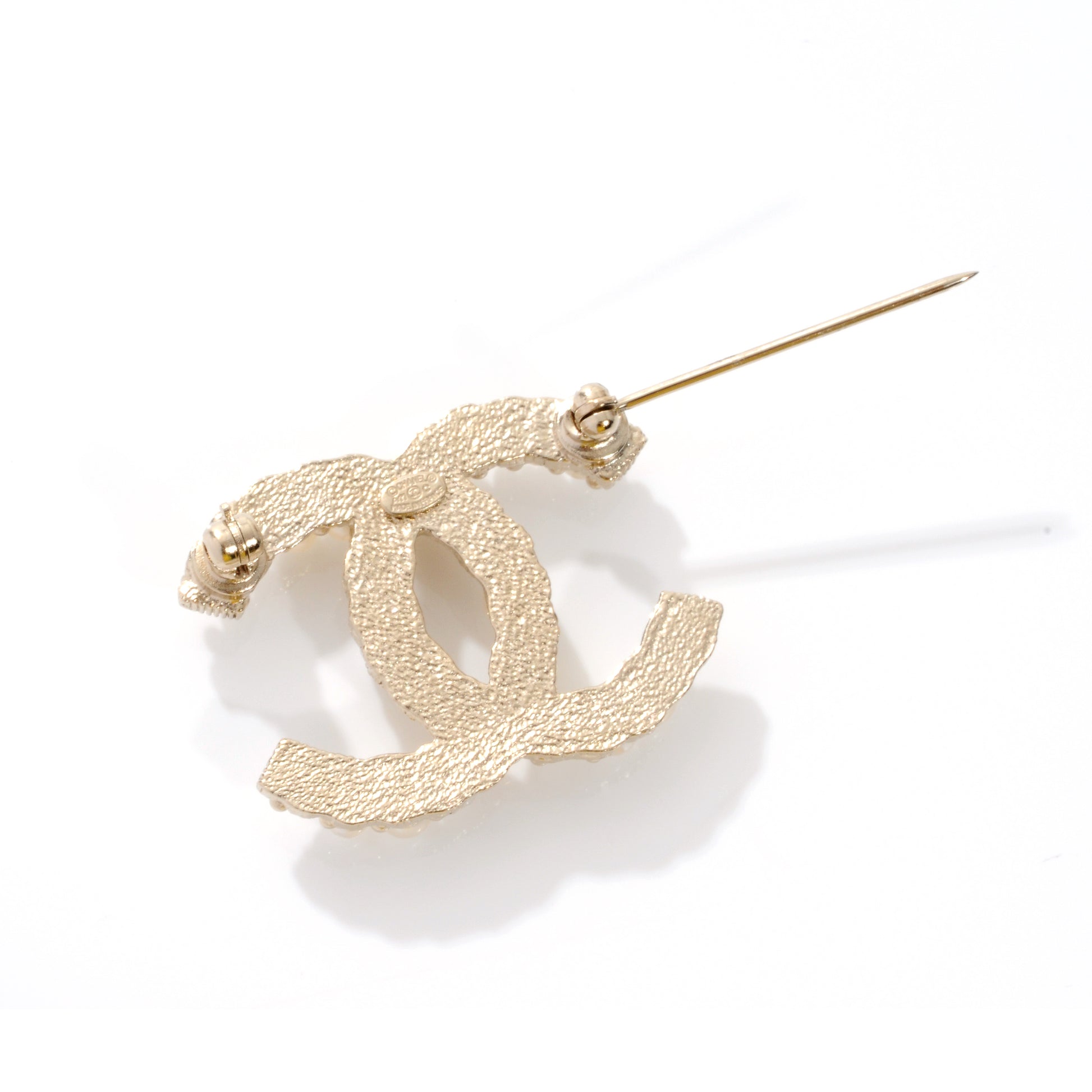 Chanel CC Pearl Brooch Pin Gold 5 of 7
