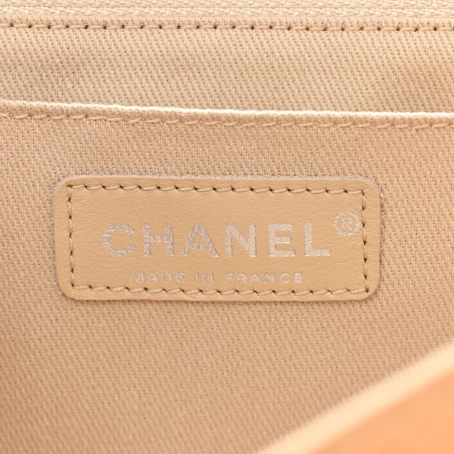 Lambskin Quilted Jumbo Icons Secret Label Flap Beige
