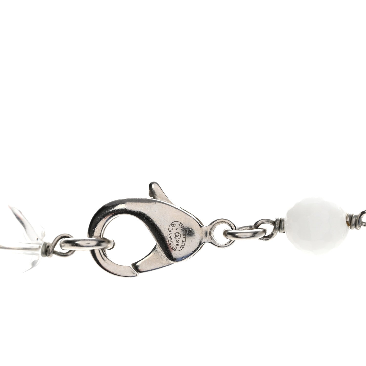 Chanel Enamel Crystal CC Long Necklace White 5 of 6
