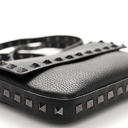 Valentino Garavani Grainy Calfskin Rockstud Crossbody Pouch Black 8 of 9