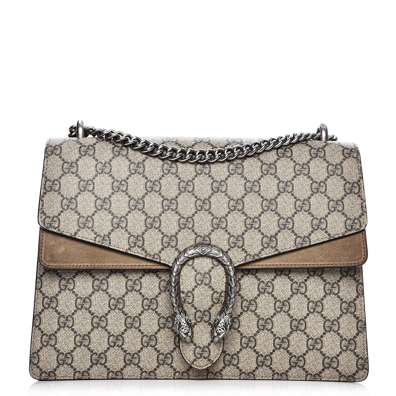 Gucci GG Supreme Monogram Medium Dionysus Shoulder Bag Taupe 1 of 12