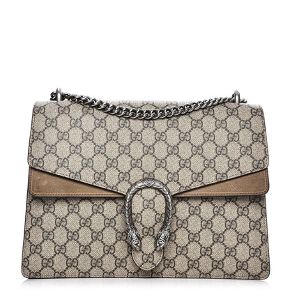 Gucci GG Supreme Monogram Medium Dionysus Shoulder Bag Taupe 1 of 12