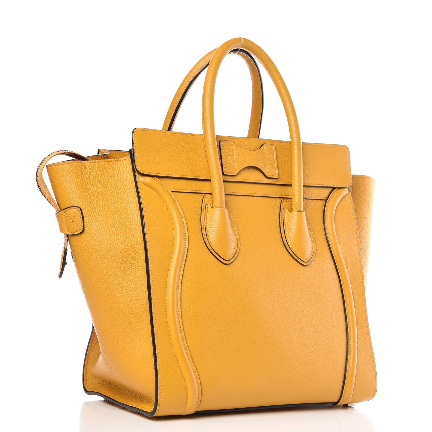 Drummed Calfskin Mini Luggage Ocre