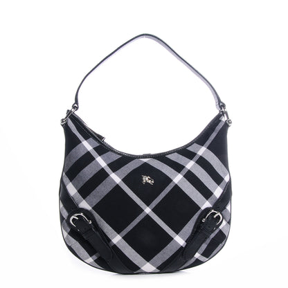 Burberry Black Check Larkin Hobo Black 1 of 8