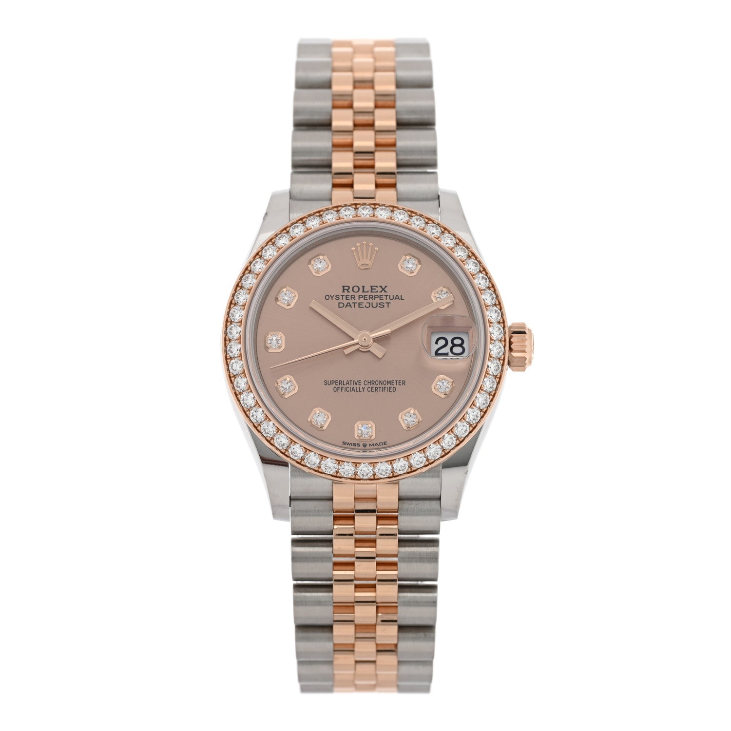 Rolex Stainless Steel 18K Everose Gold Diamond 31mm Oyster Perpetual Datejust Watch Pink 278381RBR 1 of 5