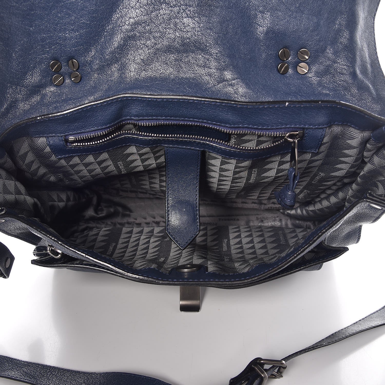 Proenza Schouler Lambskin Fringe Medium PS1 Satchel Midnight 5 of 9