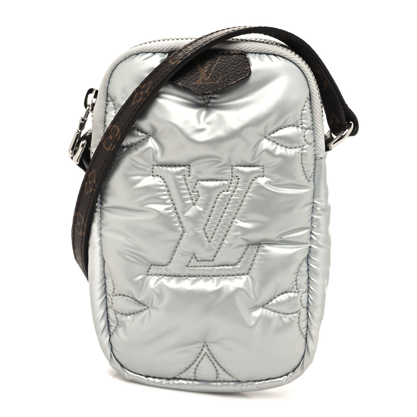 Econyl Monogram Pillow Phone Pouch Silver