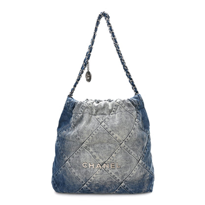 Chanel Denim Quilted Small Chanel 22 Blue 1 of 12