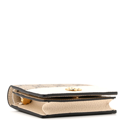 Gucci Dollar Calfskin GG Supreme Monogram GG Marmont Card Case Mystic White Beige Ebony 4 of 8
