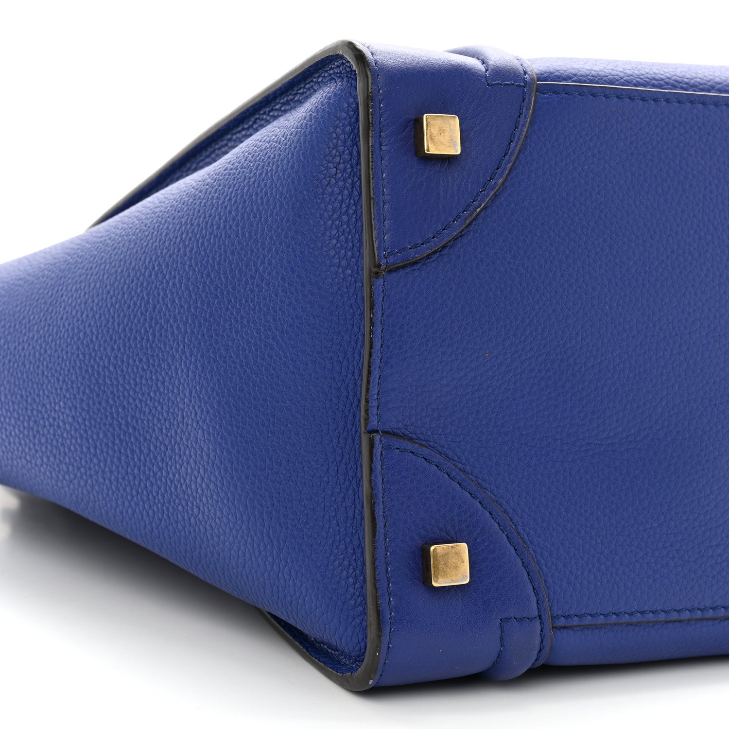 Celine Drummed Calfskin Mini Luggage Indigo 8 of 12