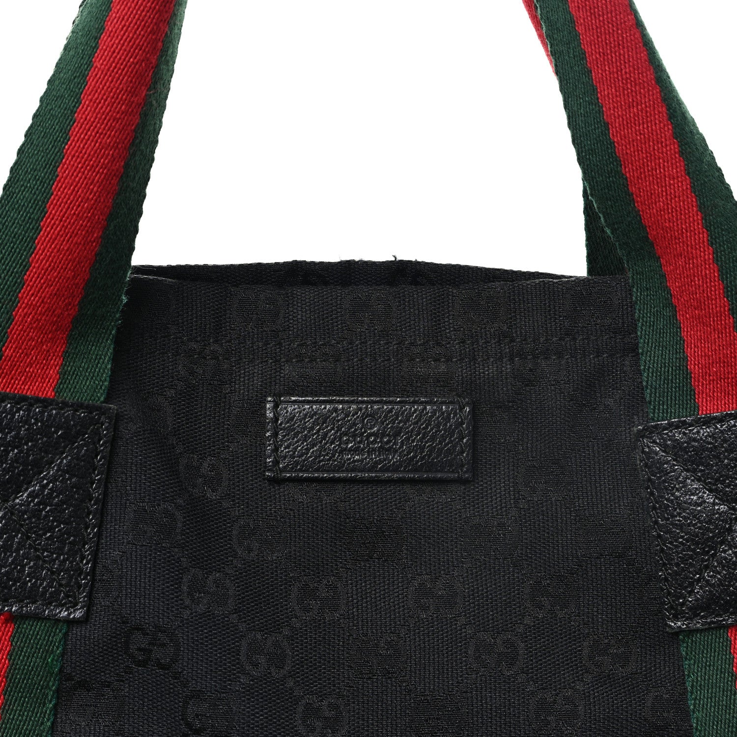 Gucci GG Monogram Medium Web Handle Vertical Tote Black 8 of 10