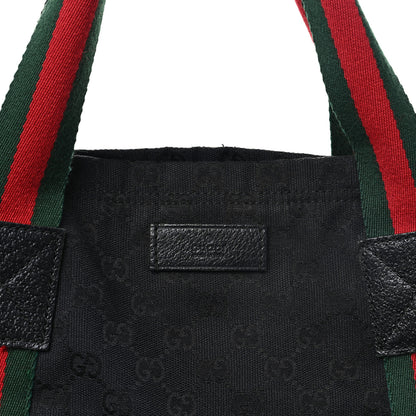 Gucci GG Monogram Medium Web Handle Vertical Tote Black 8 of 10