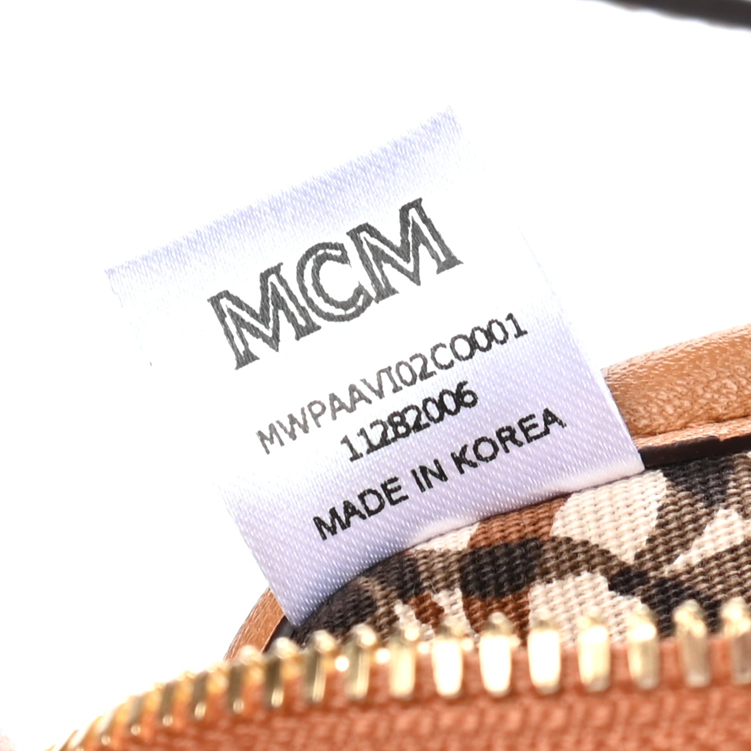 MCM Visetos Medium Stark Wristlet Pouch Cognac 8 of 8