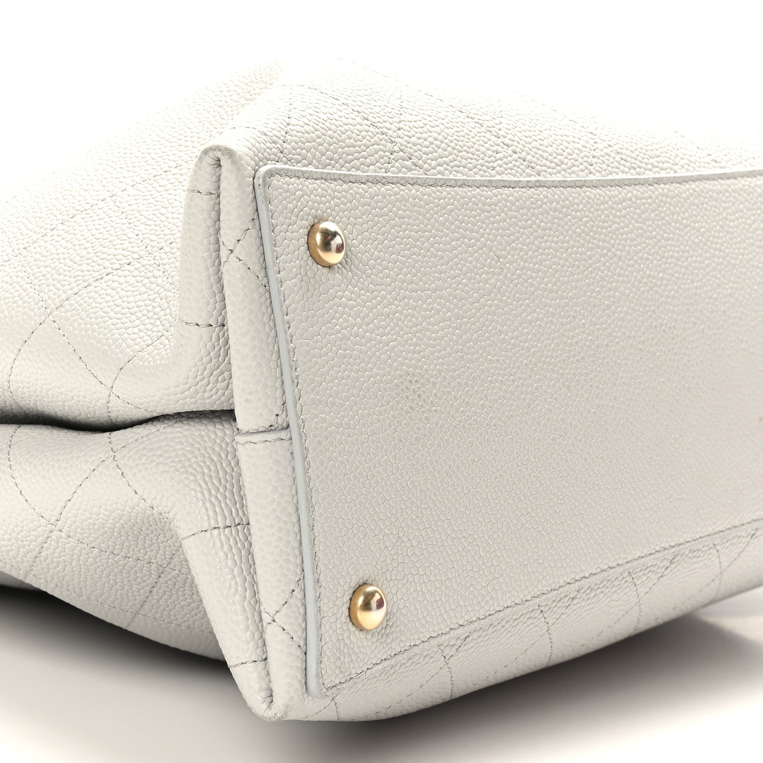 Chanel Grained Calfskin Stitched Large Shopping Tote Bag Light Grey 8 of 9