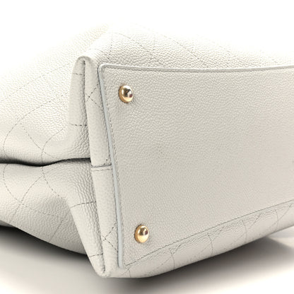 Chanel Grained Calfskin Stitched Large Shopping Tote Bag Light Grey 8 of 9
