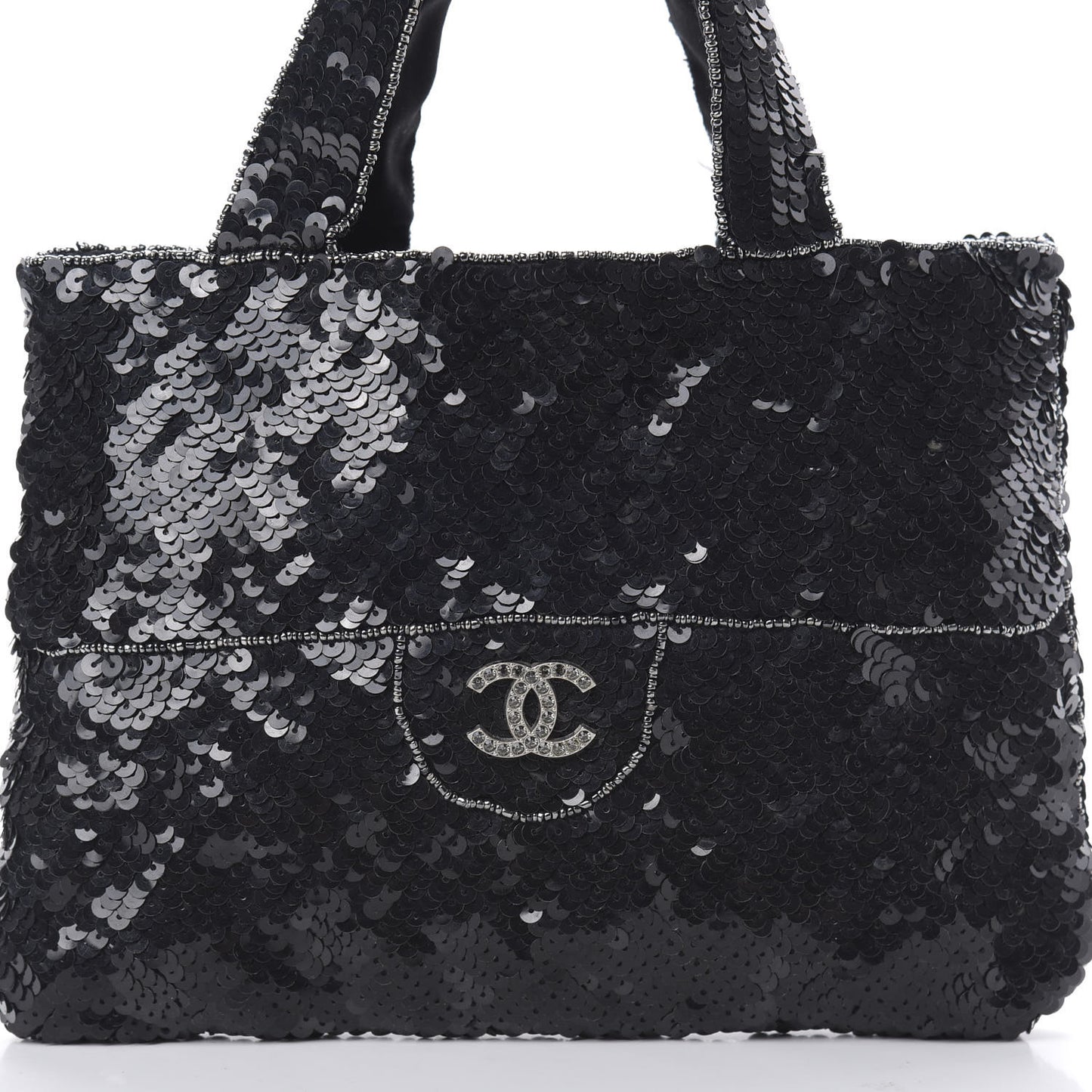 Sequin CC Evening Bag Black