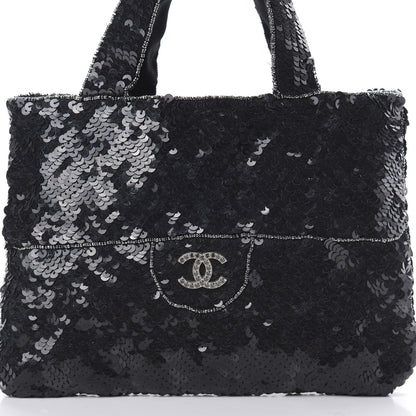 Chanel Sequin CC Evening Bag Black 10 of 12