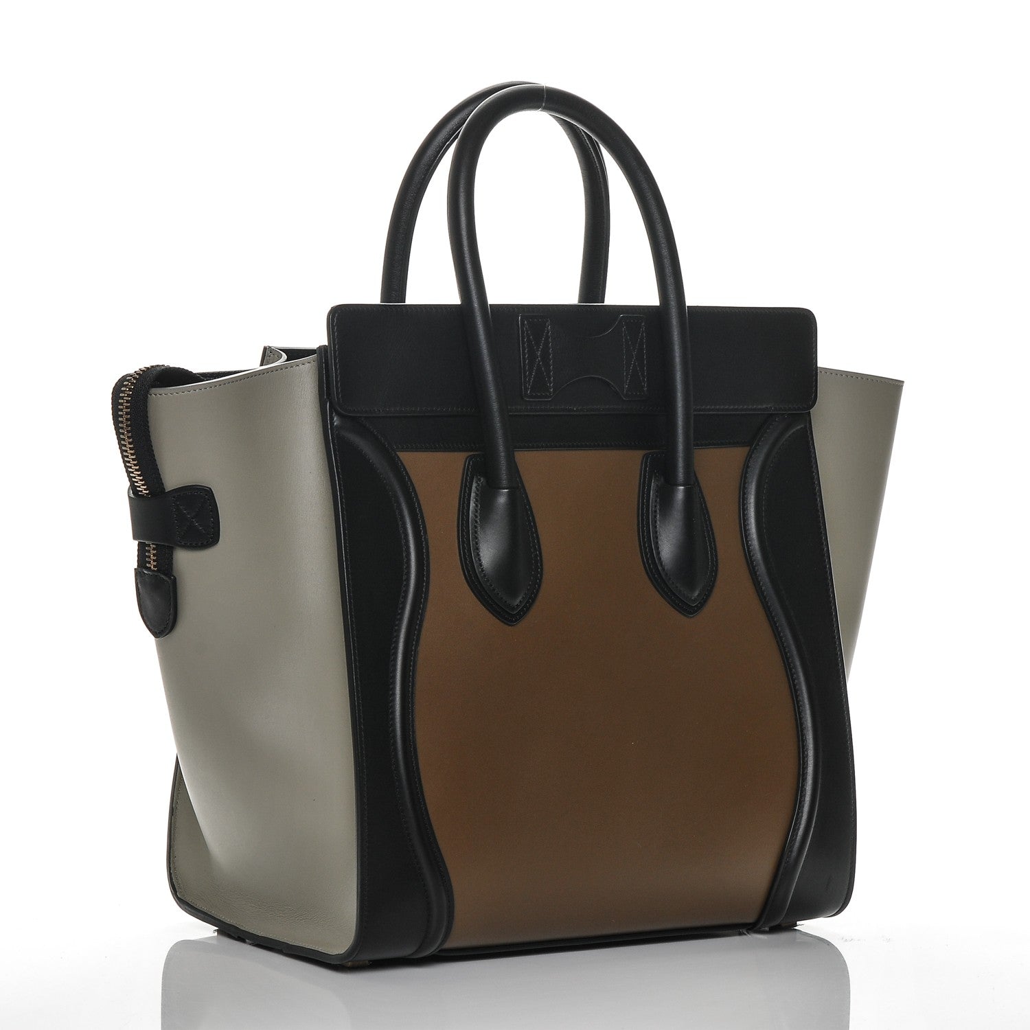 Celine Satin Calfskin Mini Tri-Color Luggage Beige 3 of 5