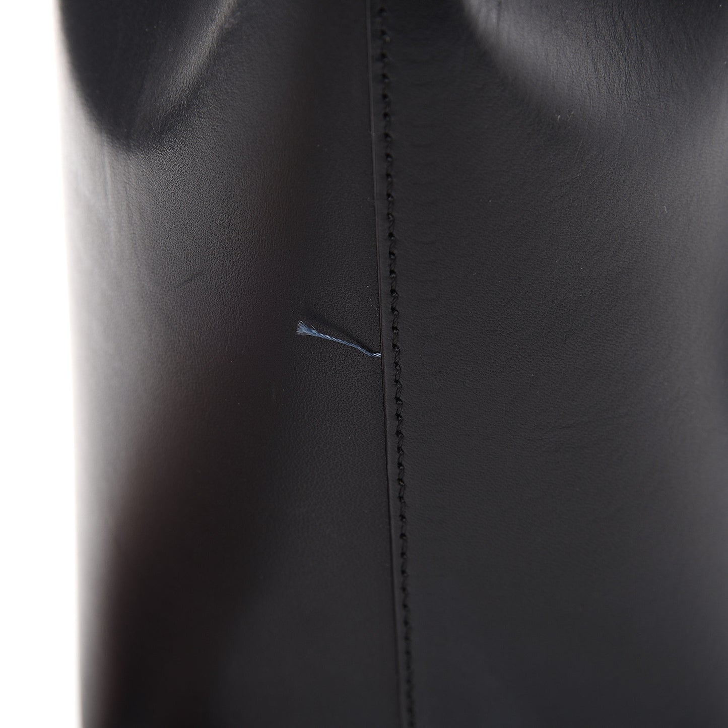 Vegetable Tanned Calfskin Mini Bucket Bag Black Blu