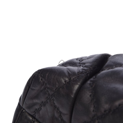 Chanel Calfskin Double Stitch Large Hamptons Shopping Tote Black 11 of 14