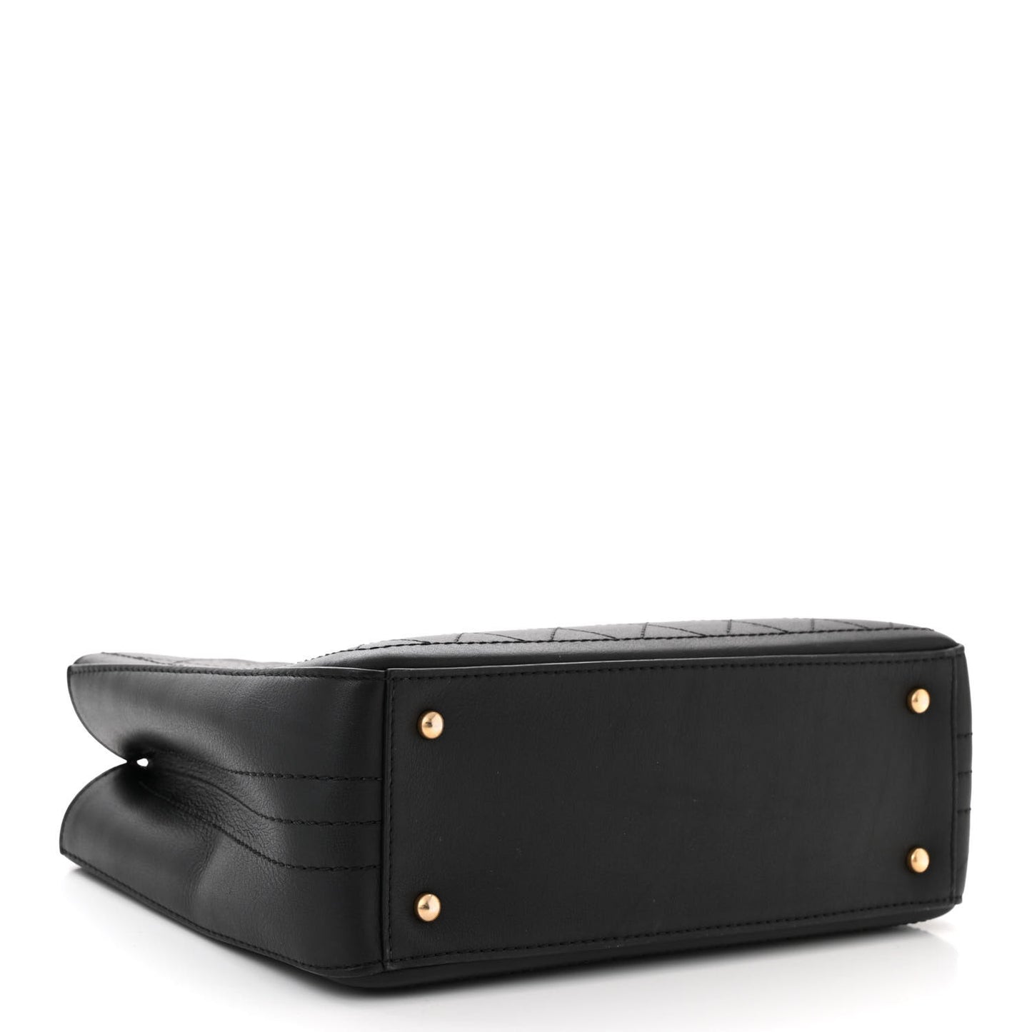 Bullskin Stitched Bi-Color Medium Shopping Tote Black