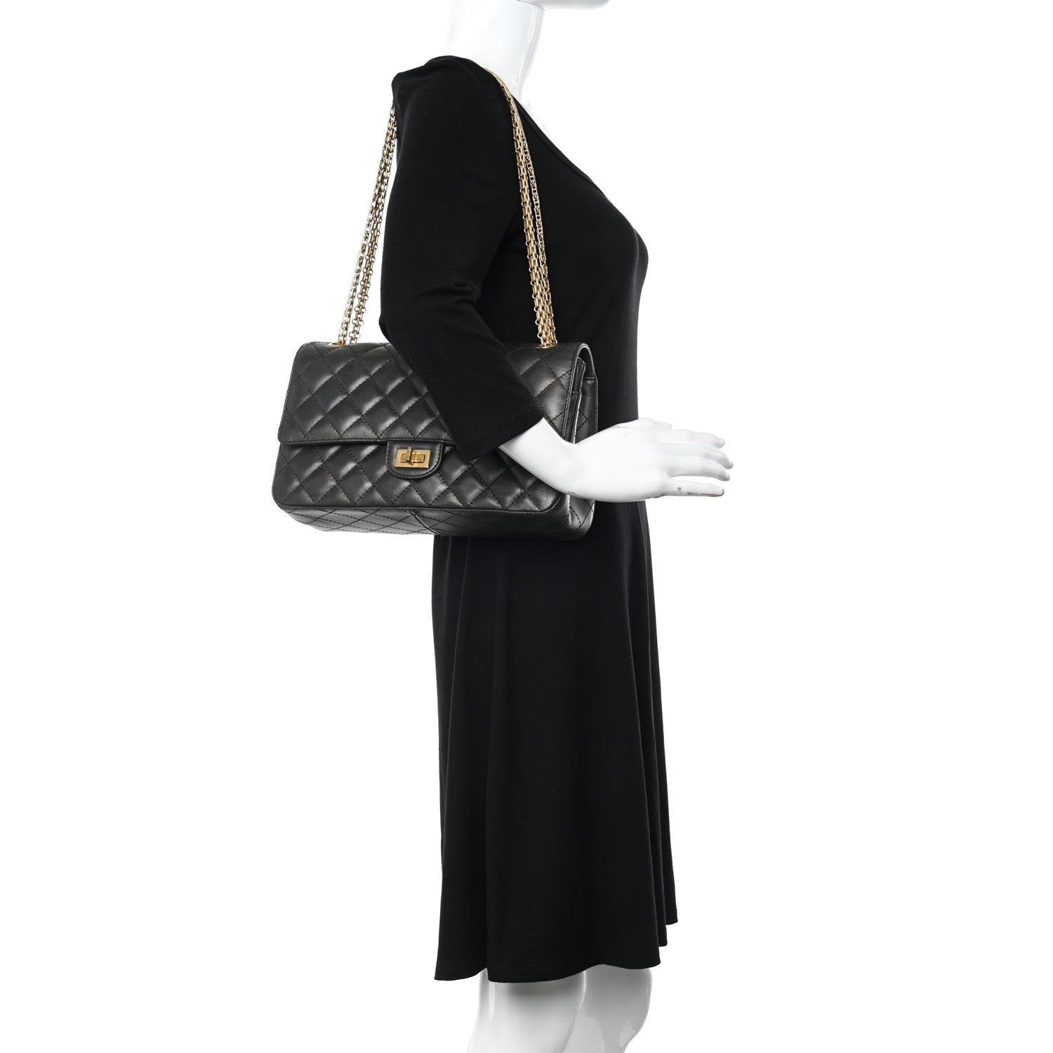 Chanel Metallic Calfskin Quilted 2.55 Reissue 226 Flap Charcoal 2 of 13