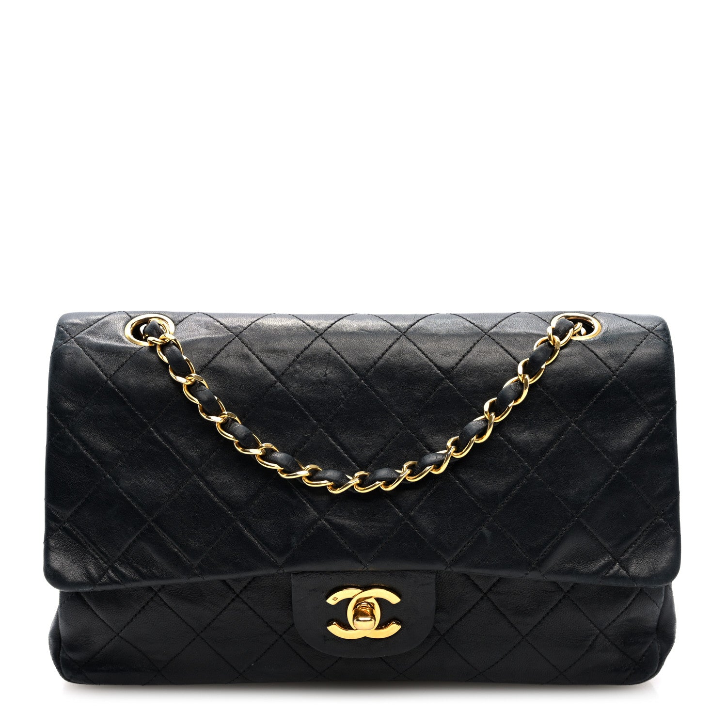 Chanel Lambskin Quilted Medium Double Flap Black 1 of 10