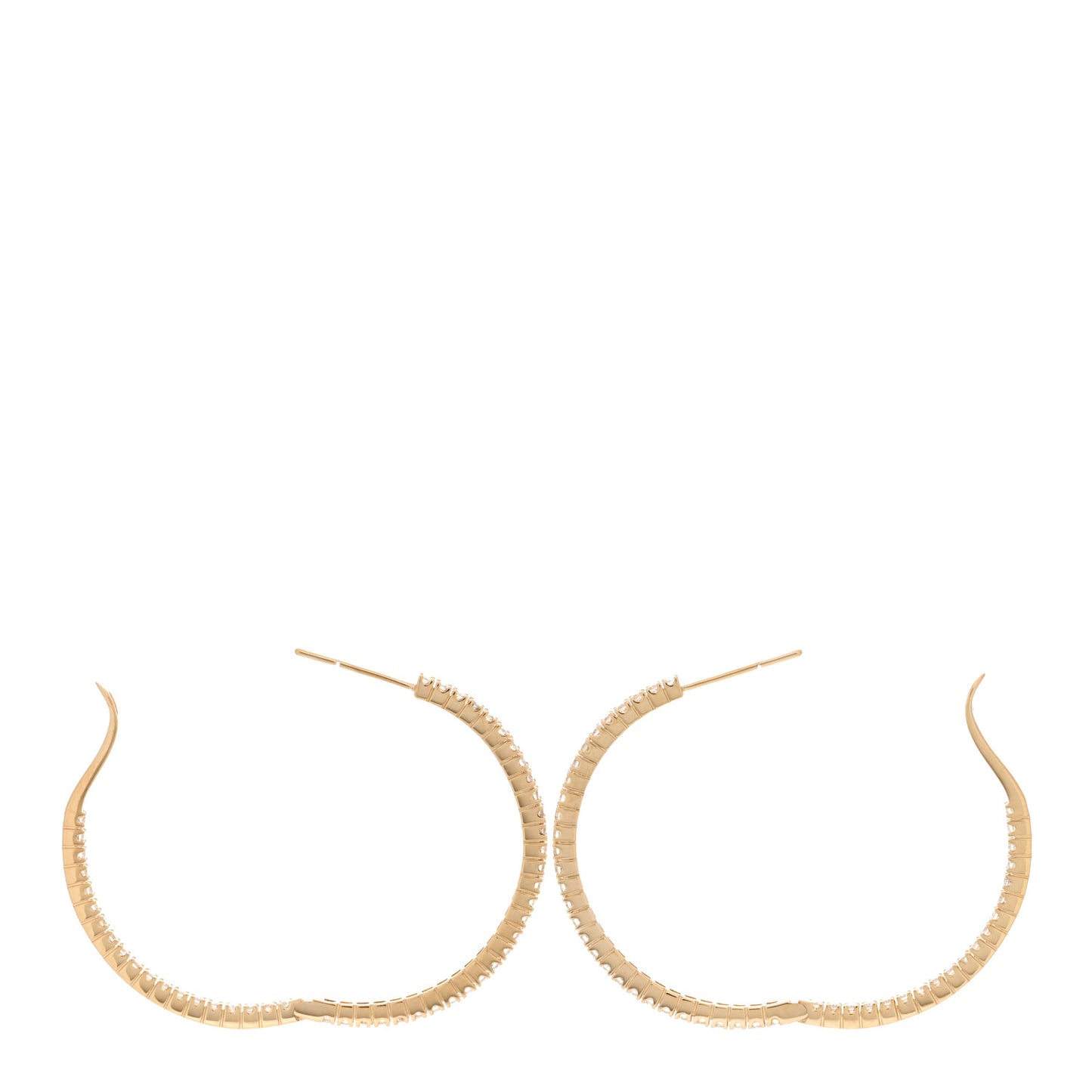 18K Yellow Gold Diamond 2.00ct Insde Out Hoop Earrings