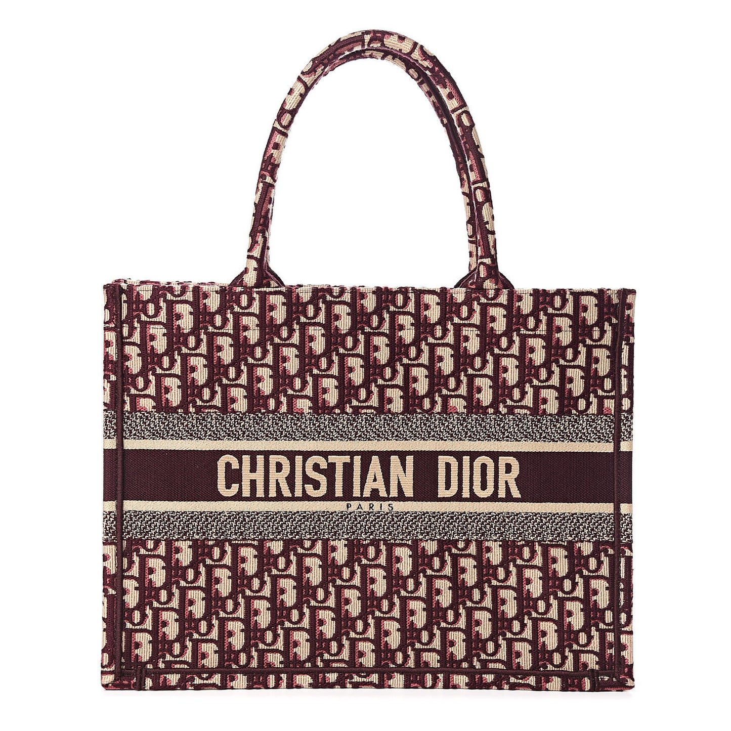 Oblique Medium Book Tote Burgundy Multicolor