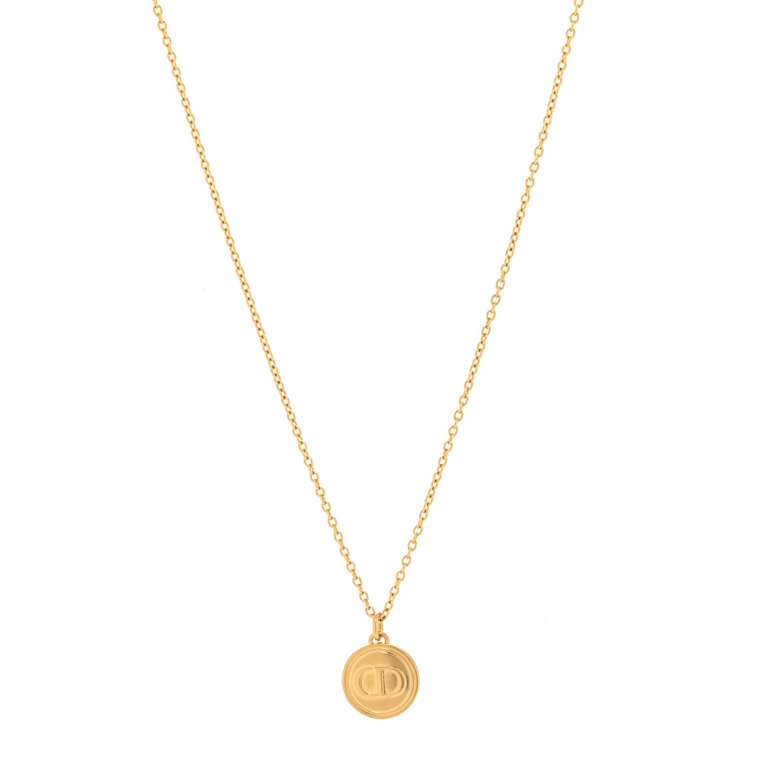 Christian Dior Metal CD Logo Necklace Gold 1 of 6
