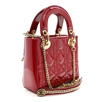 Christian Dior Patent Cannage Mini Lady Dior Red 3 of 10