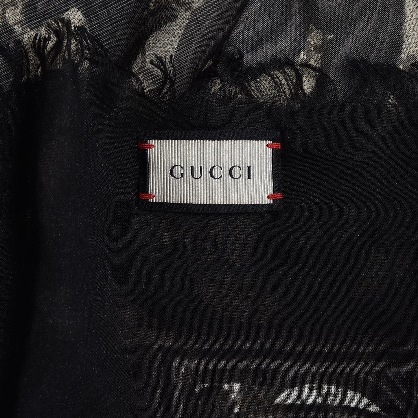 Modal Silk Monogram Arabesque Shawl Black