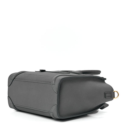Celine Drummed Calfskin Nano Luggage Kohl 9 of 11
