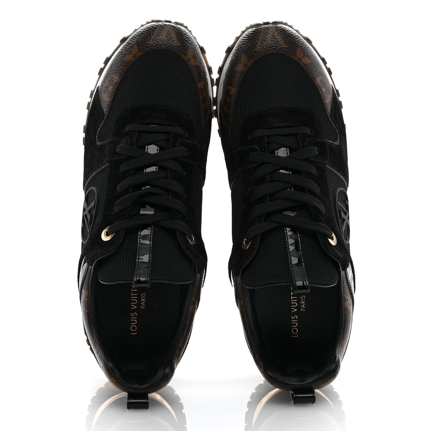 Suede Monogram Run Away Sneakers 39 Black