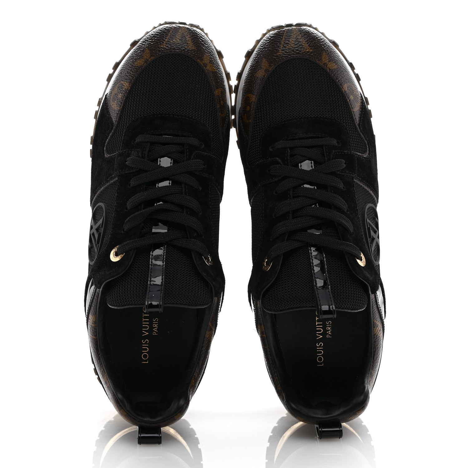Louis Vuitton Suede Monogram Run Away Sneakers 39 Black 2 of 9