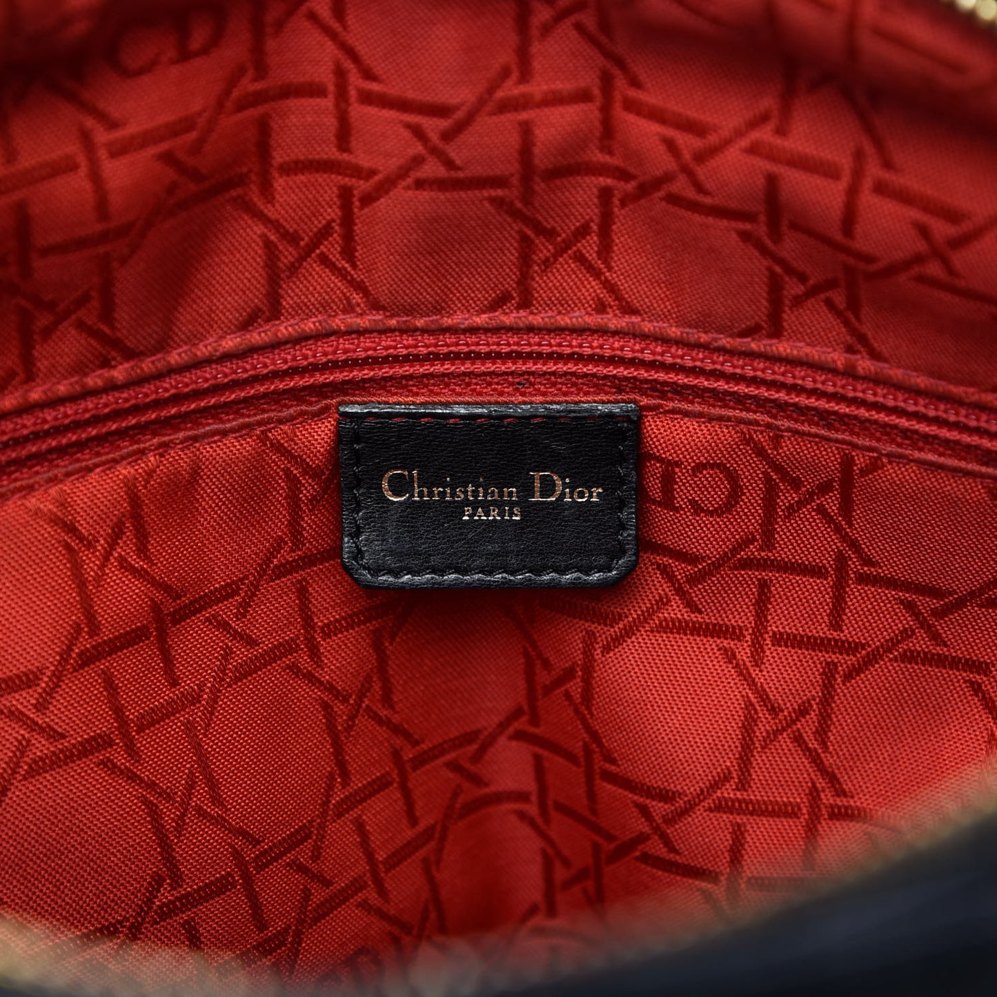 Lambskin Cannage Large Lady Dior Black