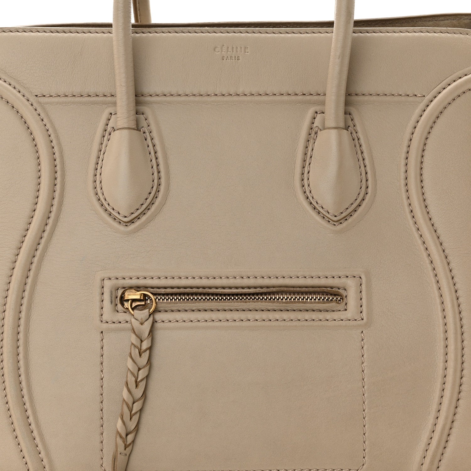 Celine Supple Calfskin Medium Phantom Luggage Beige 8 of 10