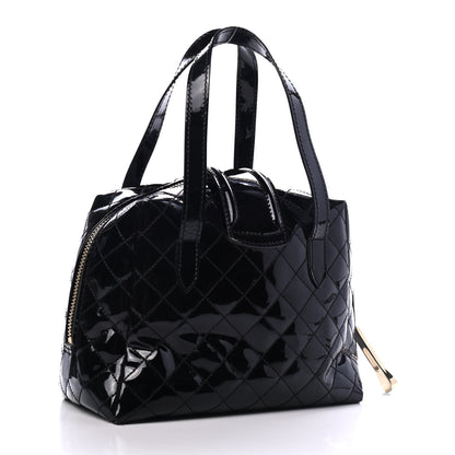 Burberry Patent Quilted Top Handle Bag Black 2 of 4