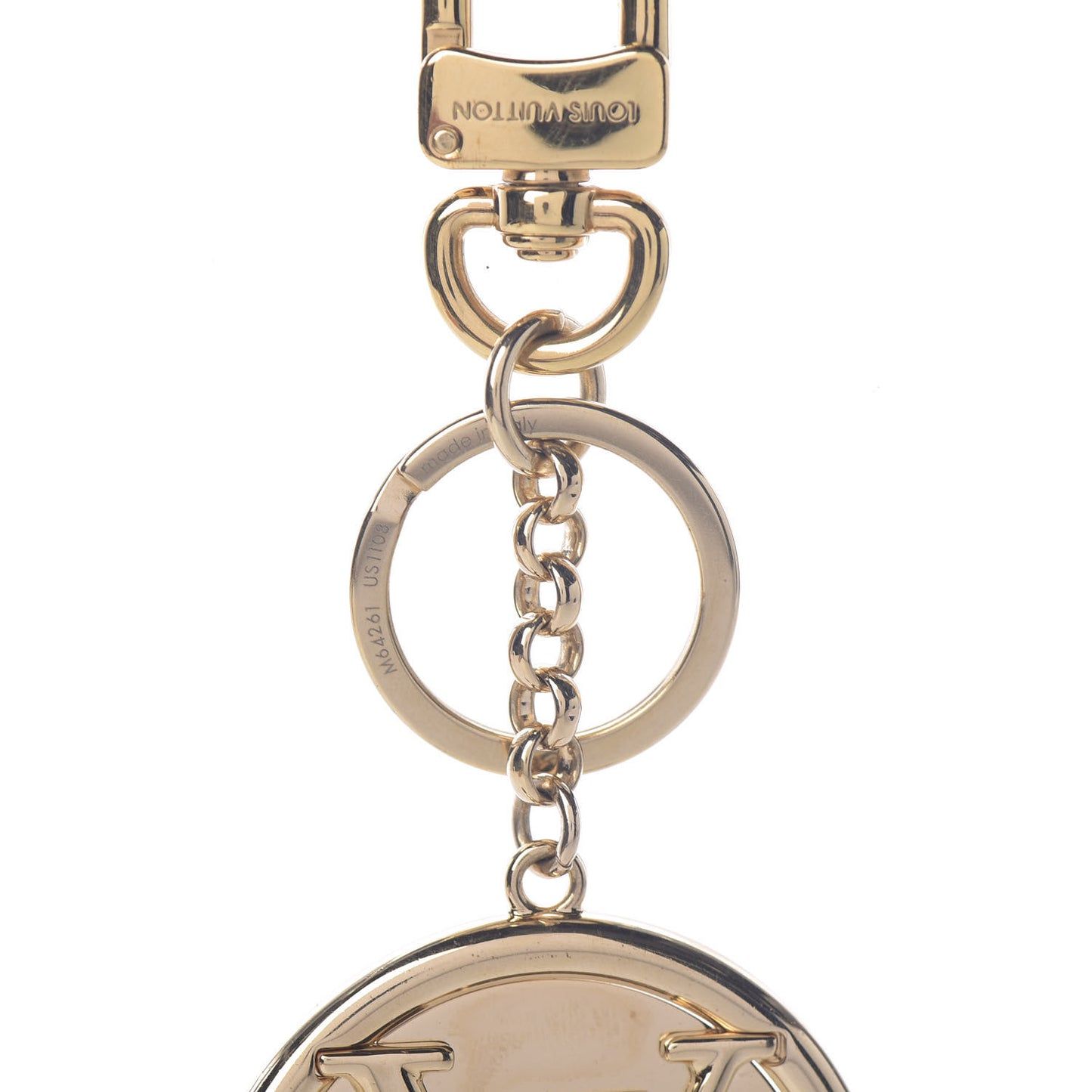 LV Circle Bag Charm Key Holder Gold