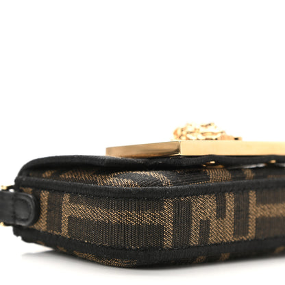 Fendi X VERSACE Fabric Jacquard Fendace FF Nano Brooch Baguette Tobacco Black 9 of 11