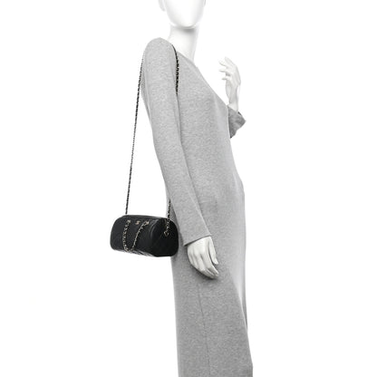 Chanel Caviar Quilted Barrel Clutch With Chain Black 2 of 11