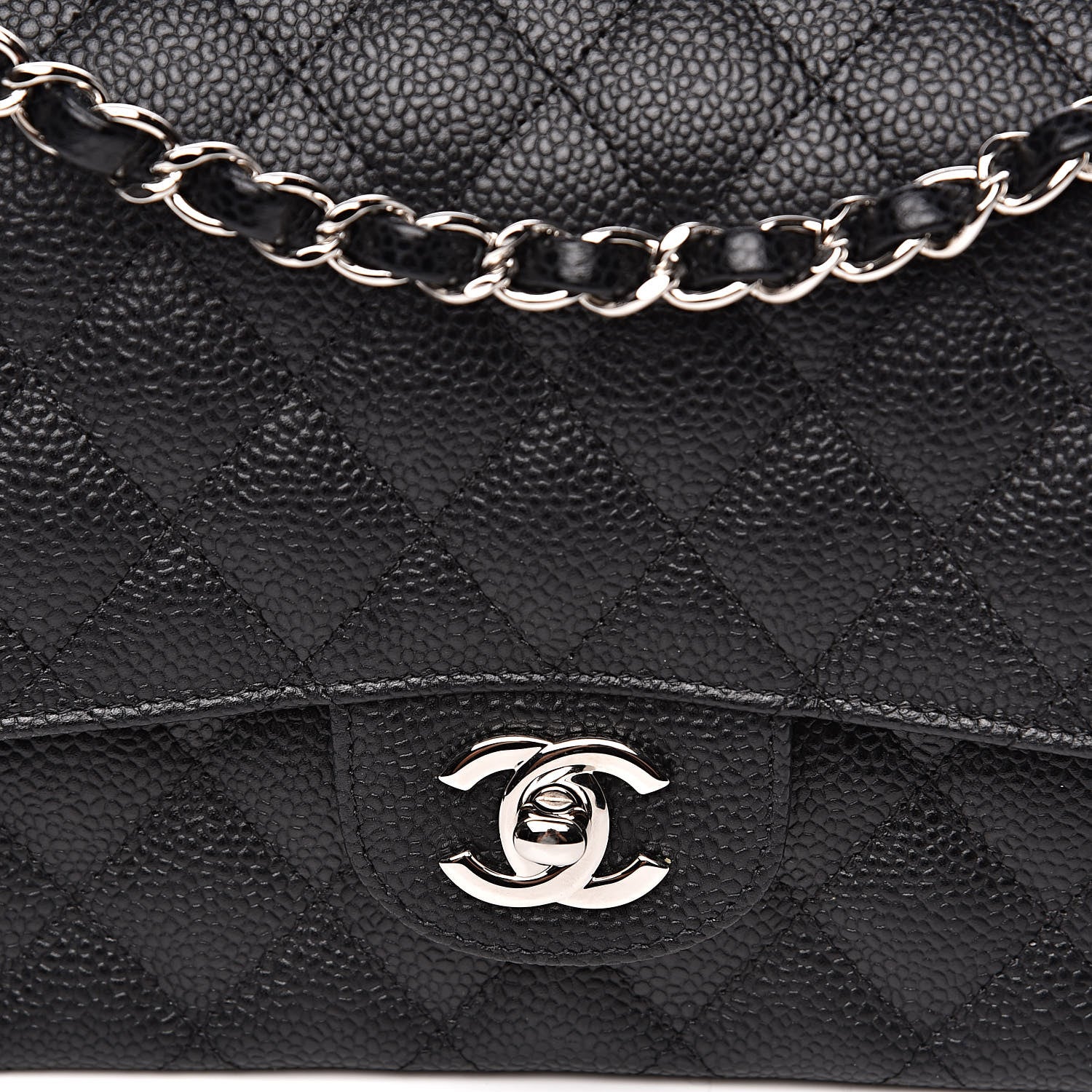 Chanel Caviar Quilted Medium Double Flap Black 11 of 12