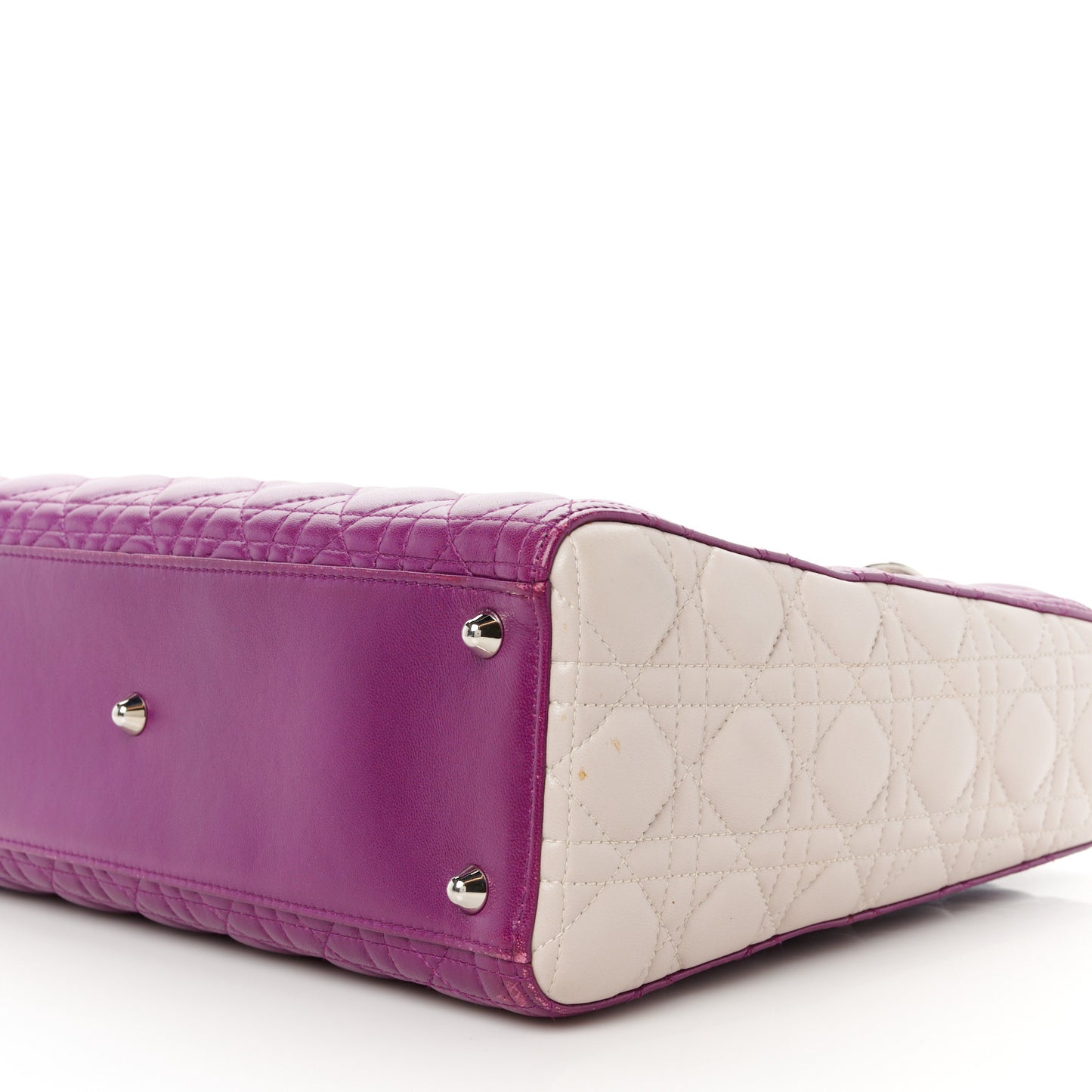 Lambskin Cannage Large Tri-Color Lady Dior Purple Blue Grey
