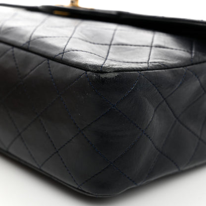 Chanel Lambskin Quilted Medium Double Flap Navy 10 of 13