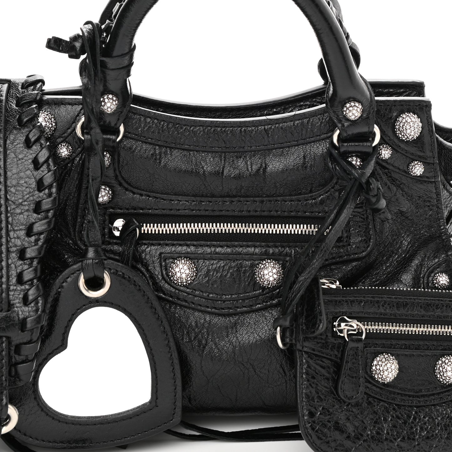 Agneau Arena Crystal Neo Cagole Handbag XS Black