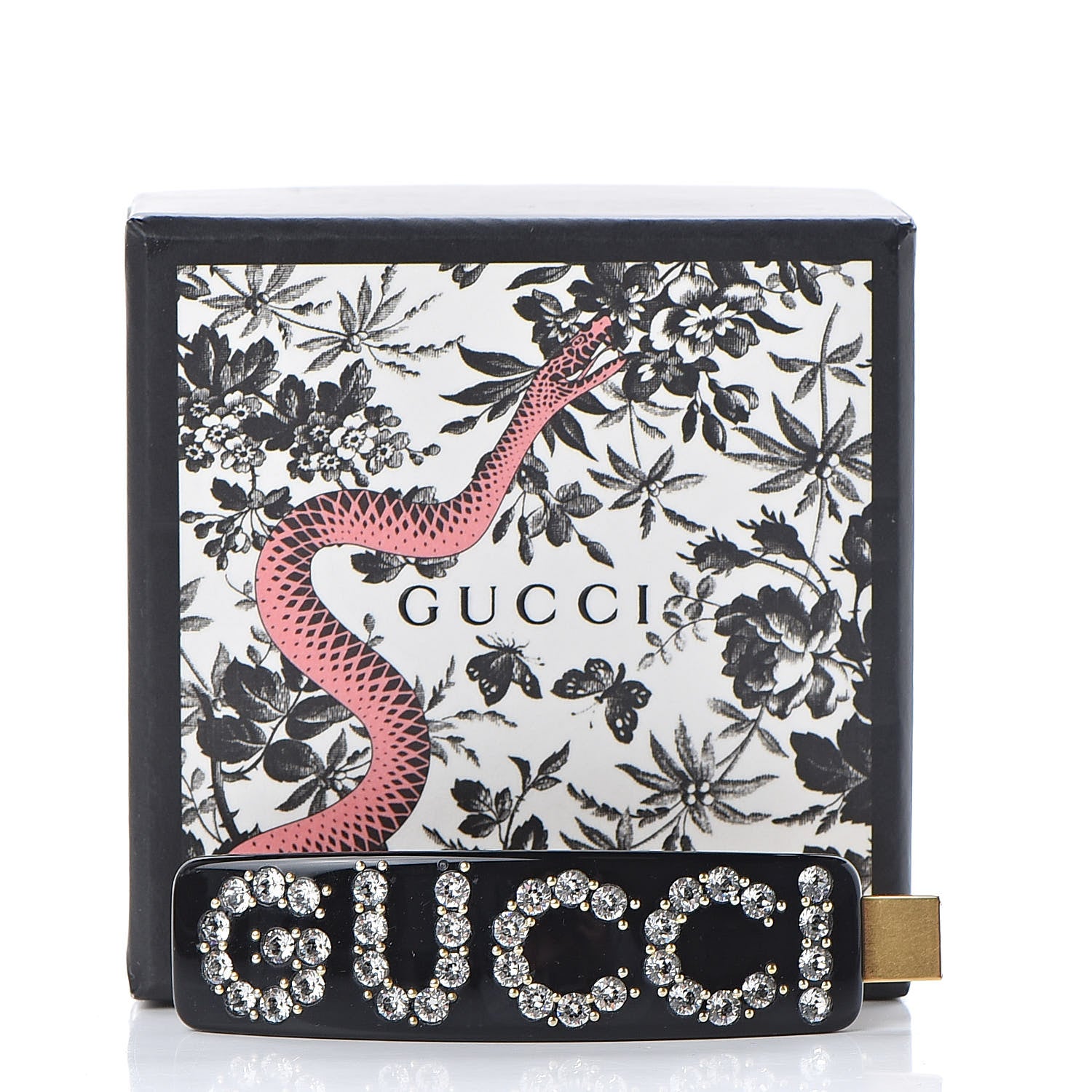 Gucci Resin Crystal Single Hair Barrette Black 4 of 4