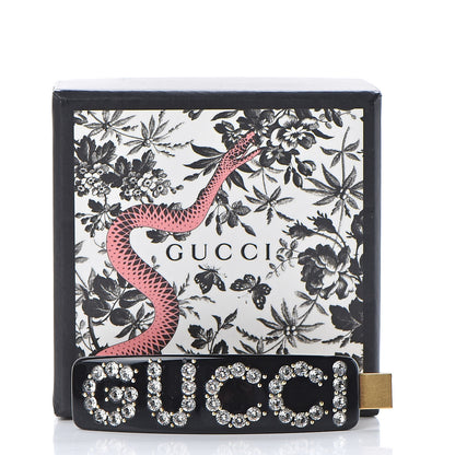 Gucci Resin Crystal Single Hair Barrette Black 4 of 4