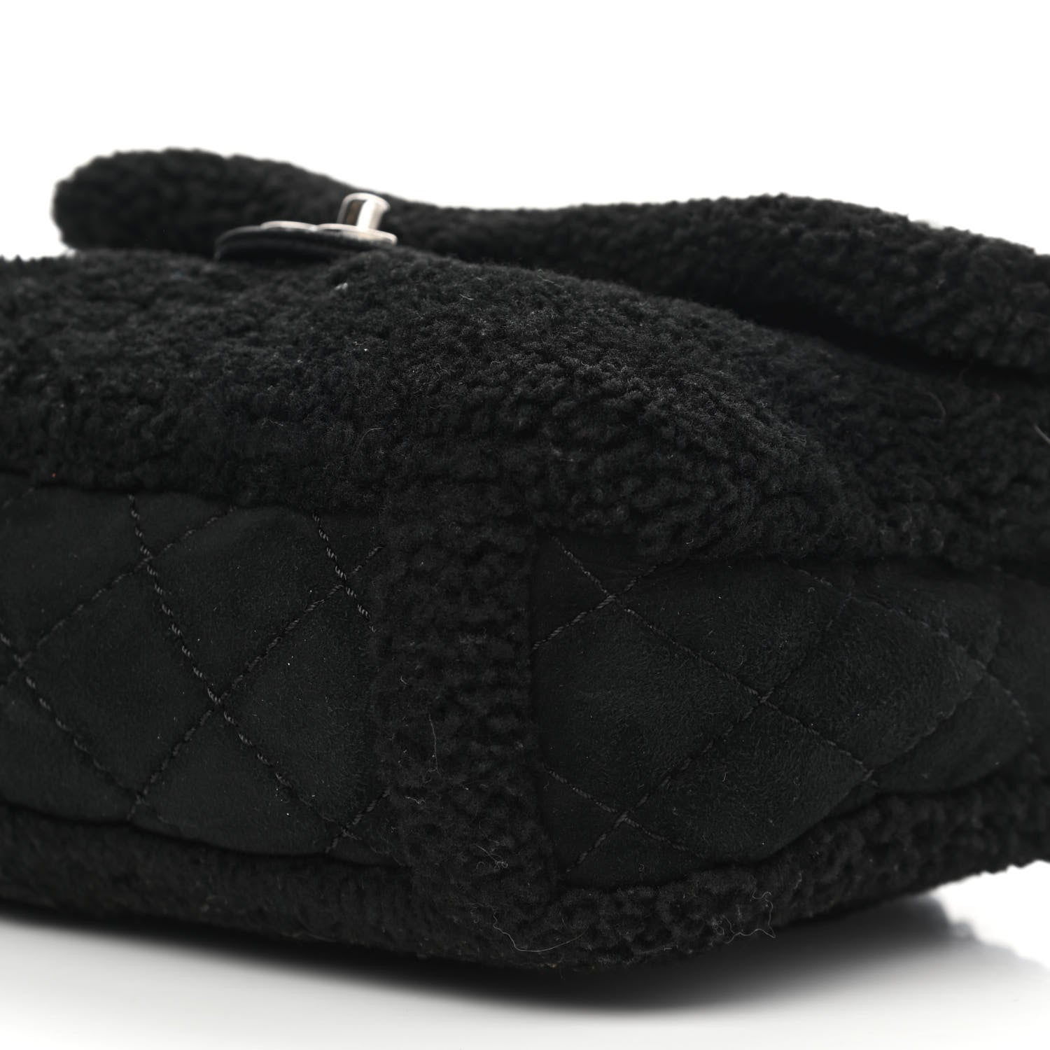 Chanel Shearling Lambskin Pearl Flap Black 9 of 13