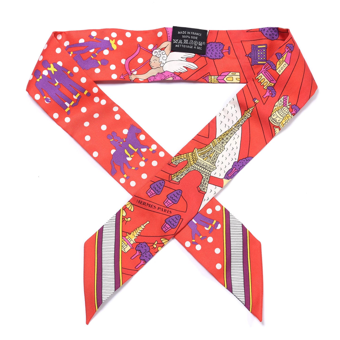 Silk Les Nouveaux Amoureux de Paris Twilly Rouge Violet Creme